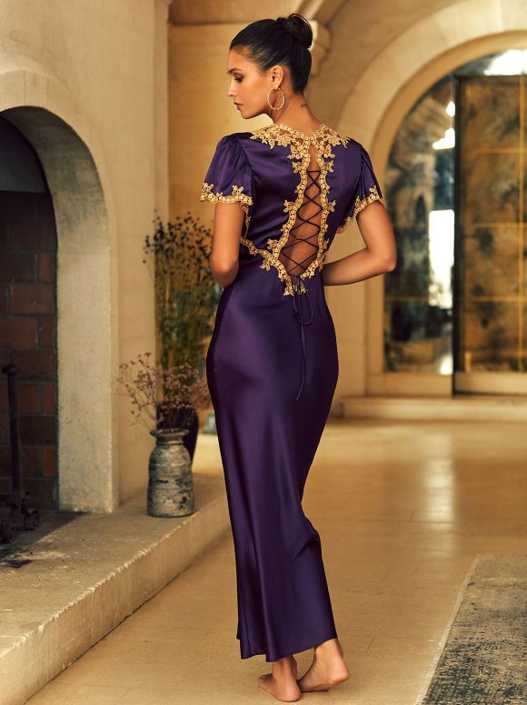 Plum and sale gold dress