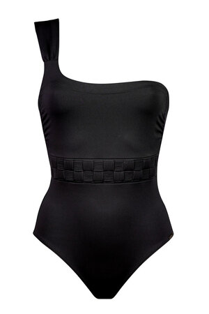 Maryan Mehlhorn Swimsuit with One Shoulder - Black