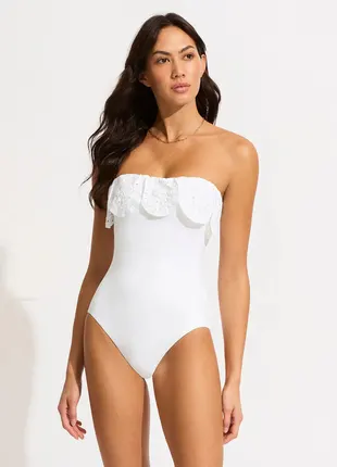 Купальник суцільний бандо Seafolly 11131-101white