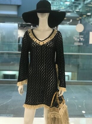 PHO Knitted Mini Dress - Nero - Photo 1