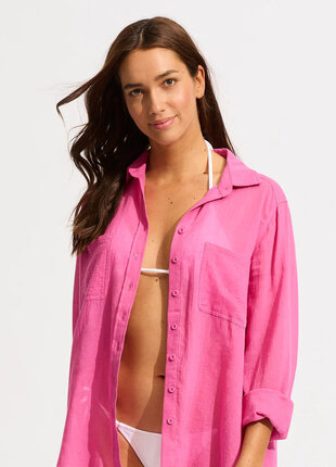 Seafolly Breeze Beach Shirt - Pink