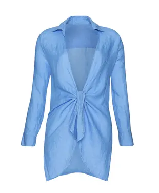 PQ Swim Blueberry Linen Beach Shirt Women