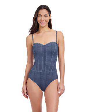 Gottex Swimsuit Bandeau One Piece - Jeans