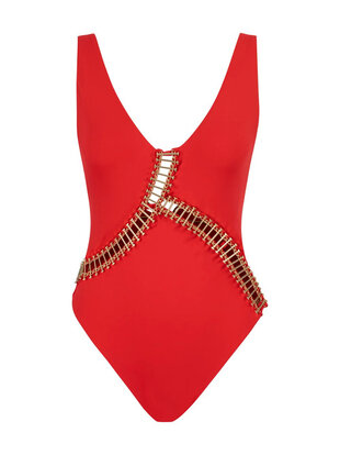 One Piece Swimsuit Red