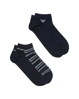 Emporio Armani Men Sneaker Socks 2-Pack - Blue - Photo 1