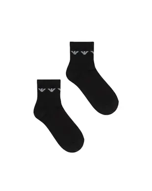 Emporio Armani Men Ankle Socks 2-Pack - Black - Photo 1