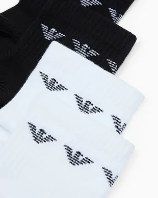 Emporio Armani Men Ankle Socks 2-Pack - Black and White - Photo 2