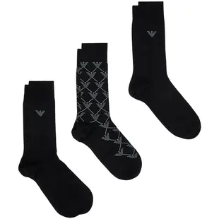 Набор носков мужских 3 пары Emporio Armani EM000554-pack-black - Фото 1
