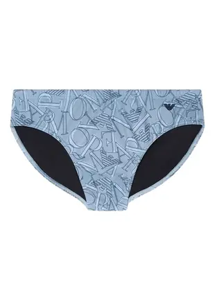 Emporio Armani All Over Logo Low Rise Swim Briefs Men - Photo 1