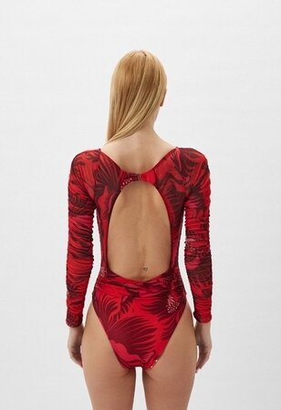 Maaji Scarlet Tulip Long Sleeve Swimsuit One Piece