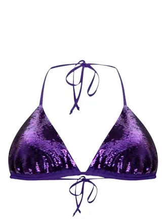Fisico Viola Triangle Bikini Top with Sequins - Photo 1