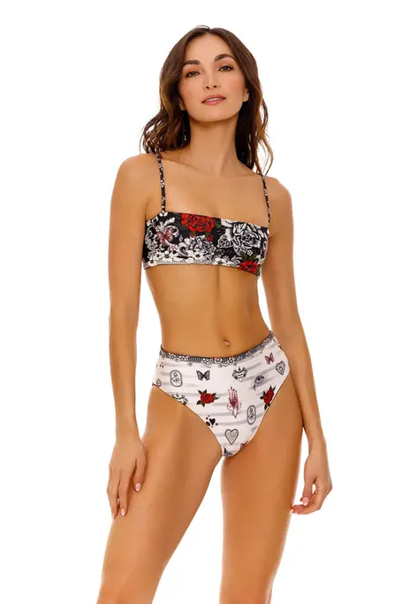 Agua Bendita Reversible High Waist Cheeky Bikini Bottom 