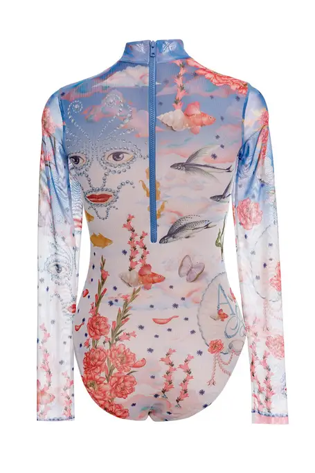 Agua Bendita Nacar Long Sleeve One Piece Swimsuit 