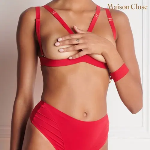 Maison Close Open Cup Bra - Red