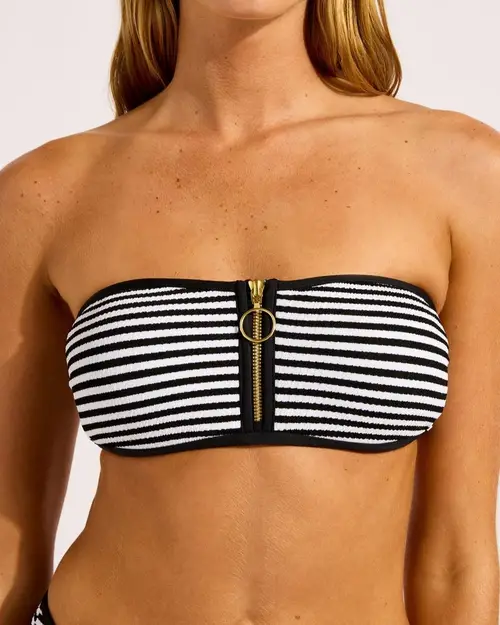Seafolly Clubhouse Zip Front Bandeau Bikini Top - Photo 5