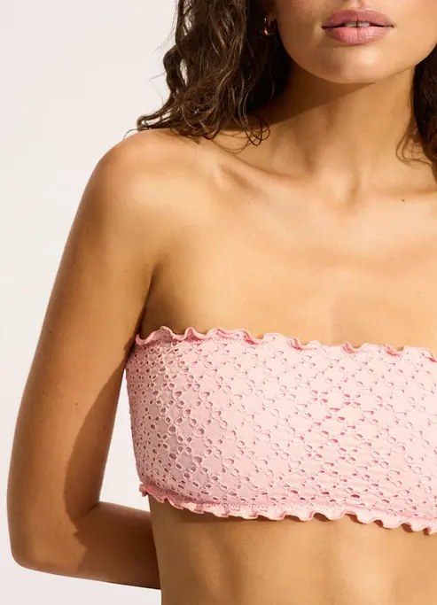 Seafolly Bandeau Bikini Top - Dusty Pink