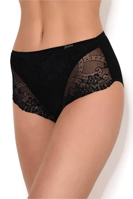 Janira Charm Cotton High Waist Cotton Briefs - Black - Photo 4