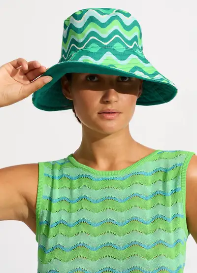 Панама женская двусторонняя Seafolly 72010-HT-jade