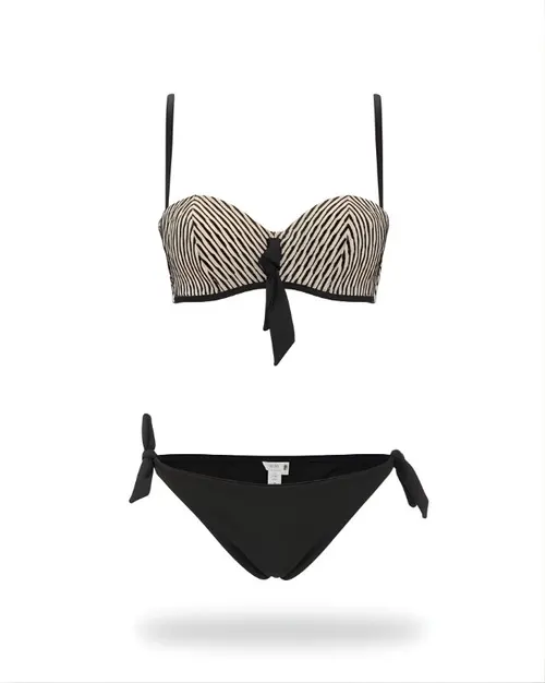 Twin Set Tie Side Bikini Bottom - Black - Photo 3