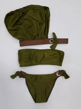 Agua de Coco Bandeau Top Bikini Transformer - Verde - Photo 4