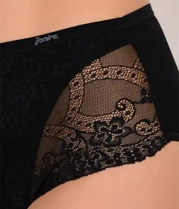 Janira Charm Cotton High Waist Cotton Briefs - Black - Photo 6
