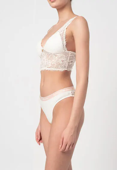 Emporio Armani Lace Bralette White
