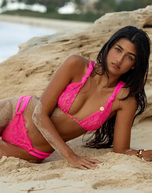 Beach Bunny Lena Pink Triangle Bikini Top