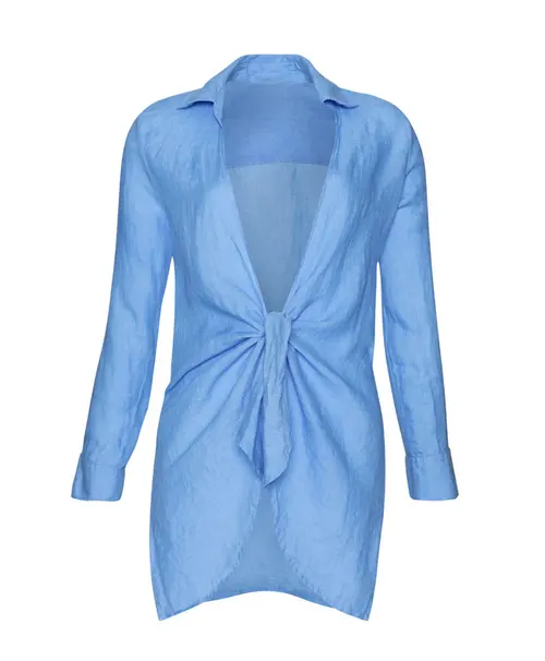 PQ Swim Blueberry Linen Beach Shirt Women