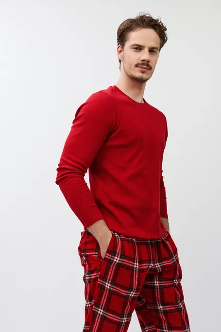Aruelle Benson Red Men Pajama Set Cotton