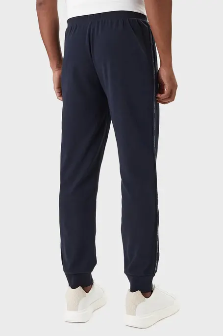 Emporio Armani Basic Terry Sweatpants Men Cotton - Navy Blue - Photo 2