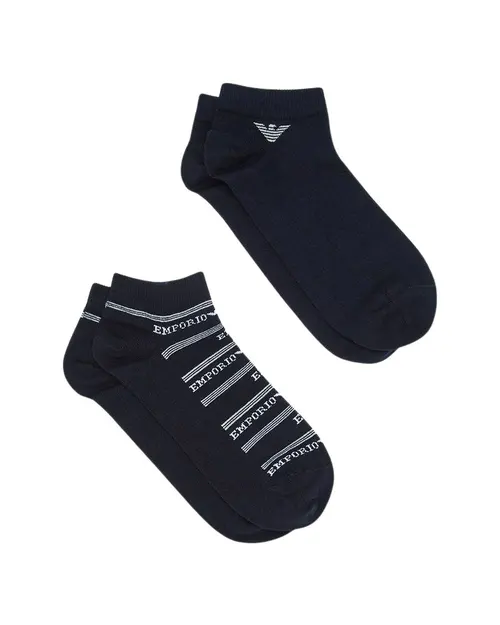 Emporio Armani Men Sneaker Socks 2-Pack - Blue - Photo 1