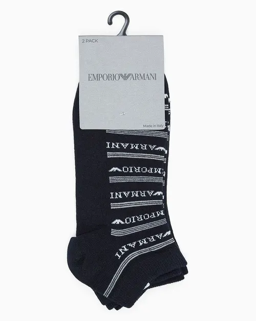 Emporio Armani Men Sneaker Socks 2-Pack - Blue - Photo 3