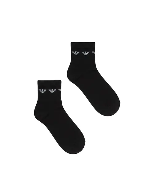 Emporio Armani Men Ankle Socks 2-Pack - Black - Photo 1