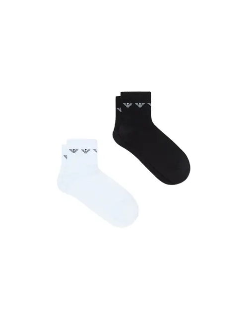 Emporio Armani Men Ankle Socks 2-Pack - Black and White - Photo 1