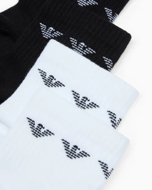 Emporio Armani Men Ankle Socks 2-Pack - Black and White - Photo 2