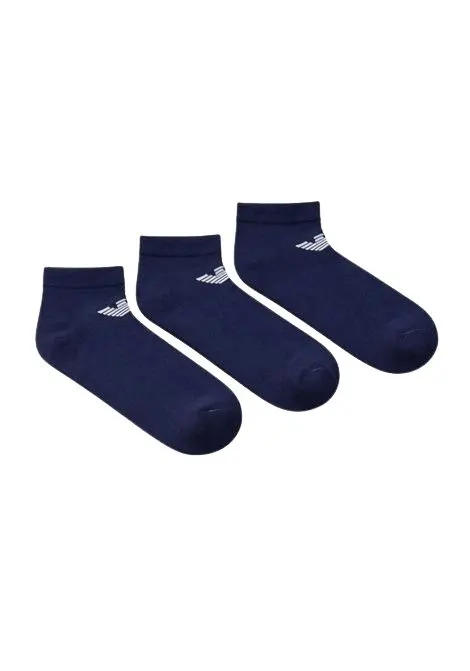 Emporio Armani Set Men Ankle Socks 3-Pack - Blue - Photo 1