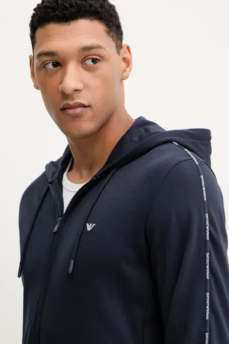 Emporio Armani Basic Terry Men Cotton Hoodie - Photo 5