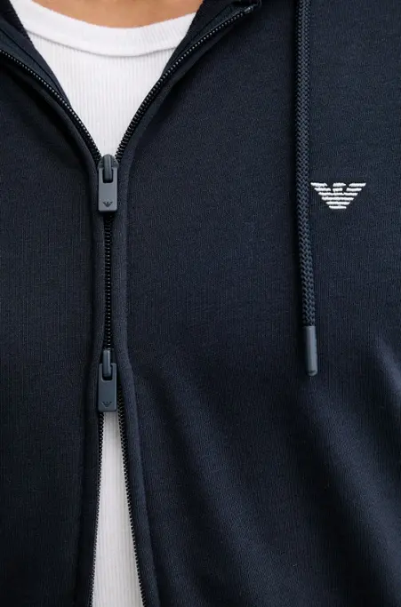 Emporio Armani Basic Terry Men Cotton Hoodie - Photo 6