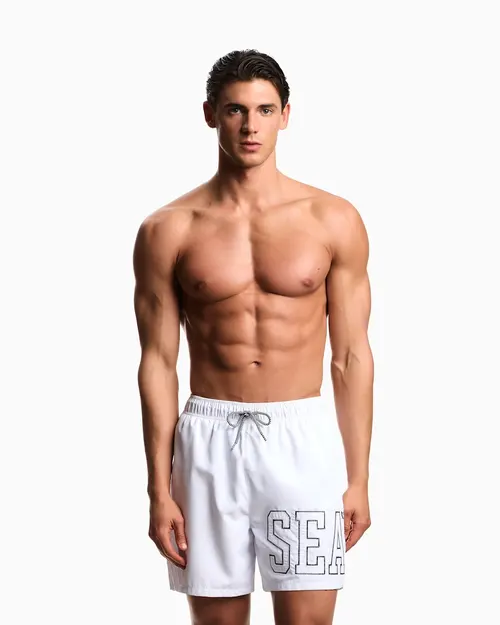 Пляжні шорти чоловічі Emporio Armani EM000688-white - Фото 3