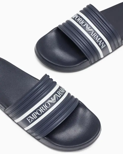 Шлепанцы мужские Emporio Armani EX000069-bl-wh - Фото 2