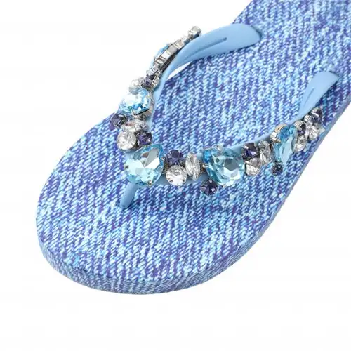 Mooilo Women's Flip Flops - Light Blue