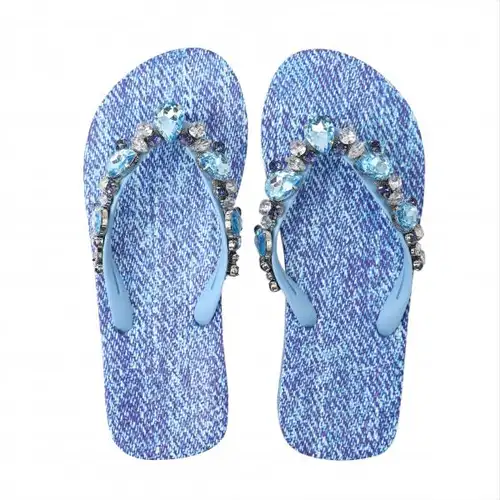 Mooilo Women's Flip Flops - Light Blue