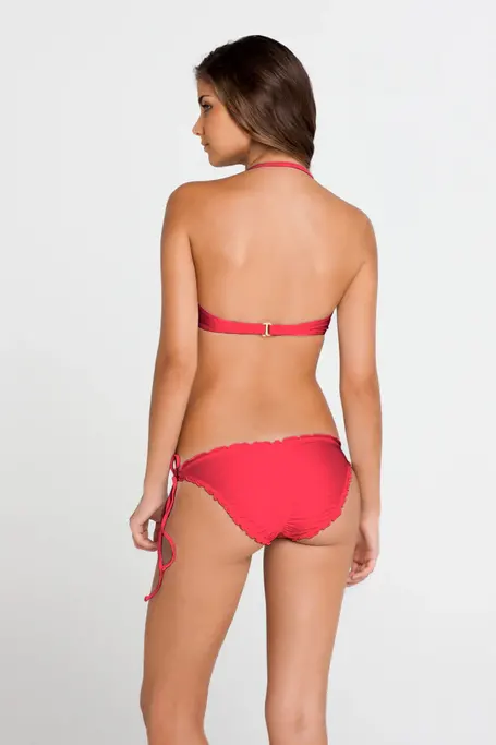 Luli Fama Bandeau Bikini Top Red