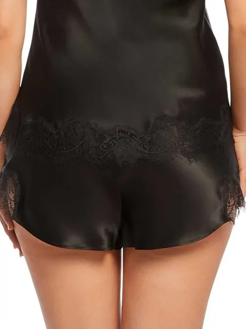 Sainted Sisters Scarlett Silk Pajamas Shorts Set - Black - Photo 3