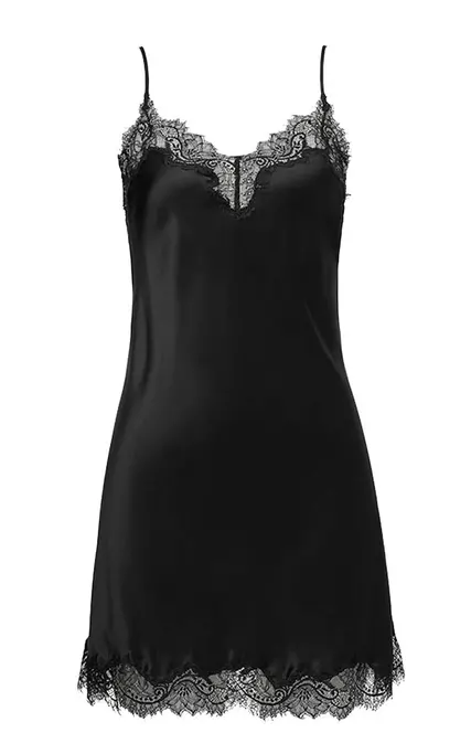 Sainted Sisters Silk Nightgown - Black - Photo 1