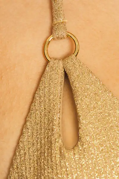Luli Fama Golden Sunset Triangle Bikini Top