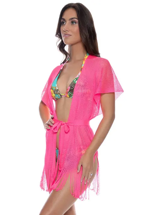 Luli Fama Short Tunic for Beach Pink