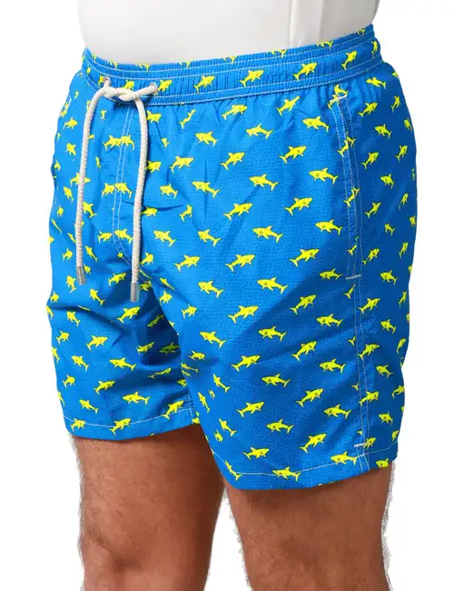 MC2 Saint Barth Short Swim Men with Shark Print