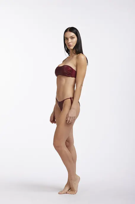 Fisico Bandeau Bikini Top - Marsala