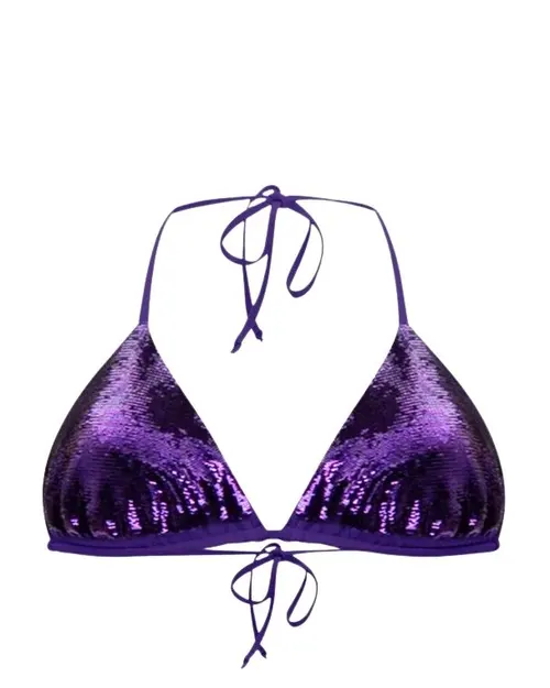 Fisico Viola Triangle Bikini Top with Sequins - Photo 1